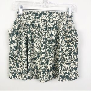 SOUND & MATTER | Green & Tan Abstract Pocketed Mini Skirt Women’s Size X-Small